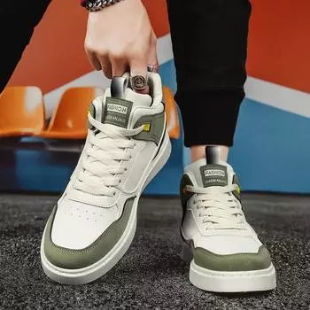 модные мужские высокие планки обувь мода молодежные студенческие нескользящие кроссовки для бега на открытом воздухе мужские спортивные повседневные туфли Zapatos De Hombre 39 зелёный
