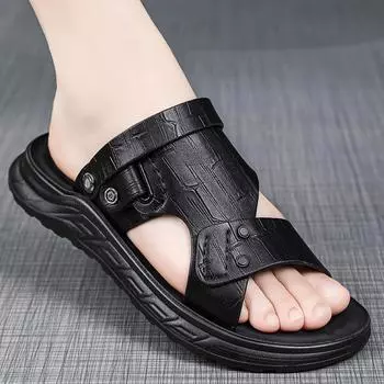 Модные мужские высококачественные модные повседневные сандалии летние двойного назначения дышащие спортивные тапочки для отдыха на открытом воздухе водонепроницаемые противоскользящие пляжные туфли 38 коричневый