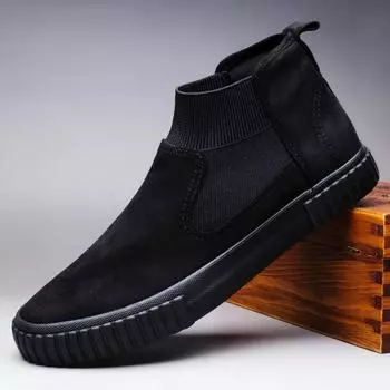 Модные мужские замшевые ботинки Весенняя мода повседневные мужские ботинки челси мужские мужские туфли замшевые кожаные ботинки для мотоциклистов 38 серый