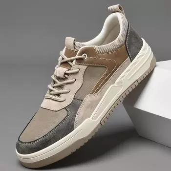 Модные мужские замшевые кожаные повседневные туфли молодежные кроссовки для подростков удобная обувь для скейтборда удобная универсальная мужская вулканизированная обувь 38 хаки