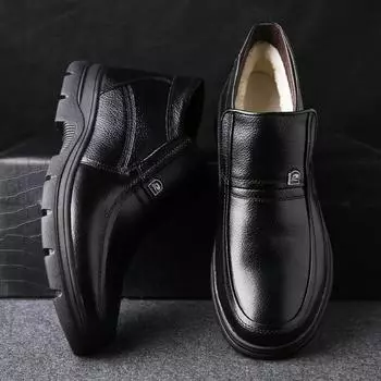 Модные мужские зимние ботинки ручной работы из натуральной кожи, высококачественные зимние мужские ботинки, ботильоны для мужчин, деловые туфли для мужчин 56 38 чёрный