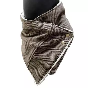 Модные мужские зимние пуговицы с принтом, мягкая накидка, повседневные теплые шарфы, шали, шарф One Size коричневый