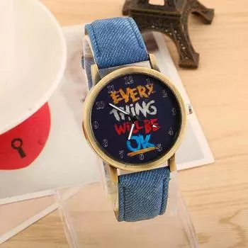 Модные наручные часы с большим циферблатом, кварцевые часы, джинсовые мужские часы в стиле ретро белый