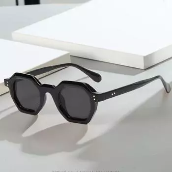 Модные наружные шестиугольные маленькие солнцезащитные очки для женщин, трендовые заклепки, походные солнцезащитные очки для мужчин