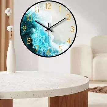 Модные настенные часы Hd со стеклом в пути, точные немые настенные часы для учебы детей, отправки друзьям, украшения стен. 8 inch