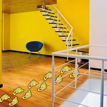 Модные настенные наклейки с мультяшной лестницей, 2 шт./компл., украшение для дома, милые следы в форме ног, детский сад, популярные детские S синий