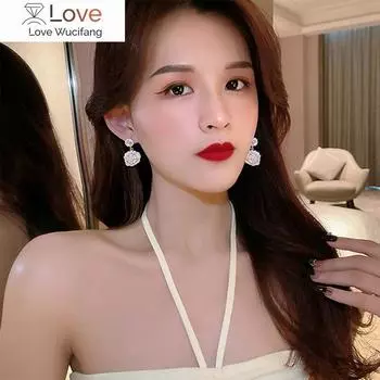 Модные натуральные элегантные жемчужные белые черные серьги-камелии женские темпераментные модные ретро-серьги премиум-класса подарки на день рождения