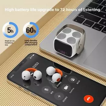 Модные наушники-клипсы Bluetooth V5.3 — невставные спортивные наушники белый