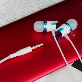Модные наушники-вкладыши с гальваническим покрытием и микрофоном с шумоподавлением 3,5 мм, высокопроизводительная проводная гарнитура для компьютеров синий