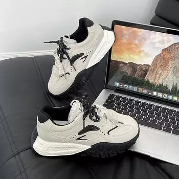 Модные немецкие кроссовки 2024 года, новые повседневные дышащие легкие мягкие подошвы, толстая подошва, увеличивающая высоту, женские универсальные кроссовки Forrest Gump 35 чёрный