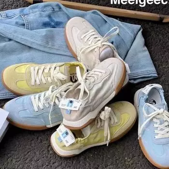 Модные немецкие кроссовки Tide Ballet Series Summer Small White Soft Sole Breathable Forrest Gump Shoes Women Sports Casual Canvas 35 небесно-голубой