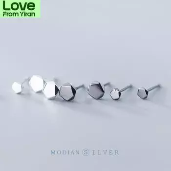 Модные необычные модные серьги из 100% стерлингового серебра 925 пробы, крошечные простые серьги-гвоздики для женщин, серебряные ювелирные украшения в подарок