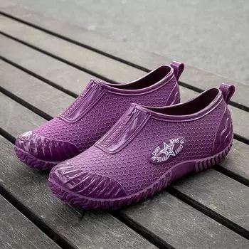 Модные непромокаемые ботинки для женщин и взрослых, нескользящие водонепроницаемые непромокаемые сапоги, короткие резиновые ботинки с низким голенищем и неглубоким носком 37