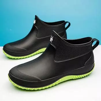 Модные непромокаемые сапоги унисекс, водонепроницаемая противоскользящая износостойкая резиновая обувь, обувь для защиты труда 35 красный/чёрный