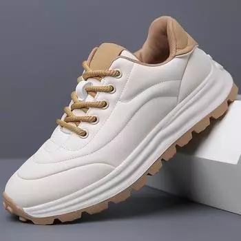 Модные нескользящие кроссовки с толстой подошвой для мужчин, новая модная удобная повседневная обувь для прогулок на открытом воздухе, скейтбординга, мужские кроссовки для активного отдыха 38 чёрный