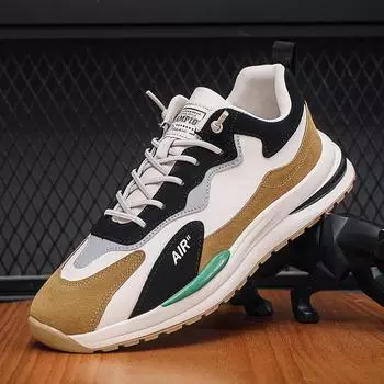 Модные нескользящие мужские повседневные кроссовки, легкие мужские кроссовки для бега, спортивная обувь для студентов, кожаные дышащие кроссовки на шнуровке 39