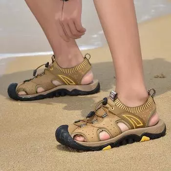 Модные нескользящие мужские сандалии для лета, высококачественная пляжная обувь для активного отдыха, быстросохнущие водонепроницаемые туфли для плавания на воде, модные римские балетки 38 чёрный