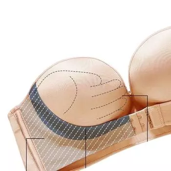 Модные невидимые бретели, красивое пляжное нижнее белье сзади, пряжка спереди, маленькая грудь, одно слово, свадебный бюстгальтер на плечо 70A серый