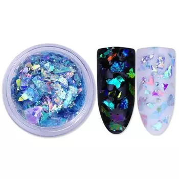 Модные ногти с блестками, флуоресцентное стекло, бумажная пыль, порошок для дизайна ногтей, DIY Декор