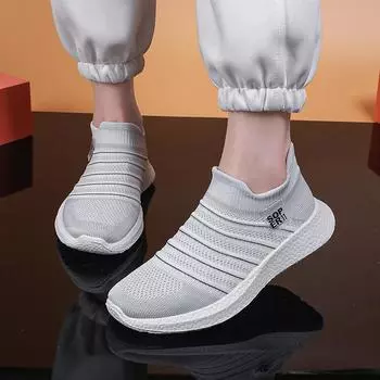 Модные носки для женщин, повседневные кроссовки для отдыха на открытом воздухе, мужские мокасины, дышащая спортивная обувь, однотонная мода, весна-осень, Zapato 35 чёрный
