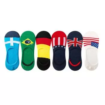 Модные носки, мужские носки с флагом, летние хлопковые носки, невидимые тапочки, мужские носки с неглубоким горлом One Size