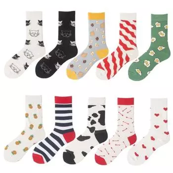 Модные носки женские японские студенческие креативные летние носки повседневные хлопковые носки One size