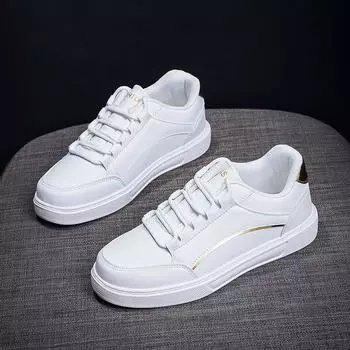 Модные НОВЫЕ весенне-осенние роскошные повседневные кожаные белые кроссовки для девочек, женские туфли на плоской платформе, дизайнерские модные кроссовки для женщин 36