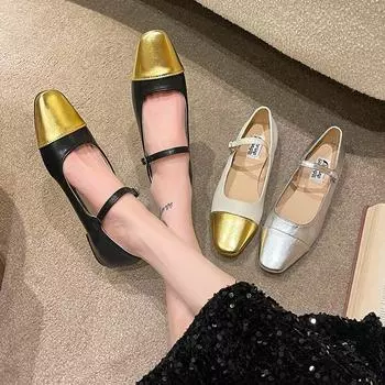 Модные новейшие летние женские туфли на плоской подошве с квадратной пряжкой, удобные балетки с мягким квадратным носком, балетки на плоской подошве, женские кожаные туфли Jane 35 бежевый