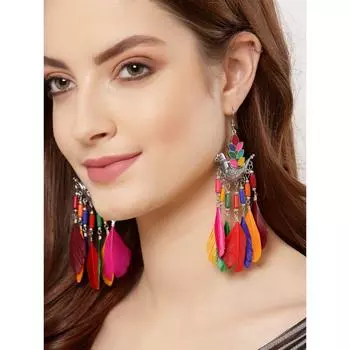 Модные новейшие стильные серьги с оксидированными перьями для женщин и девочек