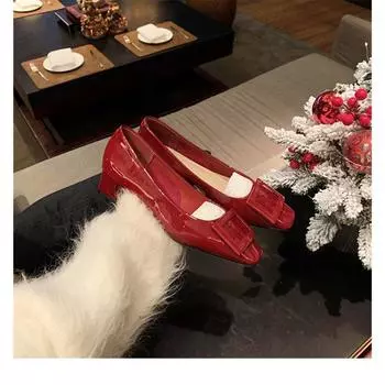 Модные новейшие туфли-лодочки с квадратным носком и пряжкой на ремне, роскошные туфли на каблуках, однотонные, из натуральной кожи, модные, элегантные, сексуальные, лаконичные, женские туфли 35 бежевый