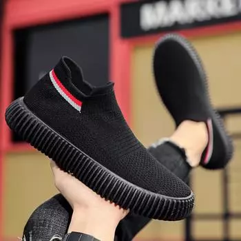 Модные новинки 2024 года, уличные туфли на плоской подошве, весенняя повседневная обувь, нескользящая обувь для ходьбы, мужские кроссовки, классические модные мужские носки 39 чёрный