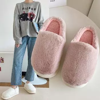 Модные новинки 2024 года, весна и осень, модные женские повседневные, удобные, модные и теплые домашние однотонные короткие бархатные тапочки 36 розовый