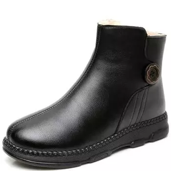 Модные новые ботинки из натуральной кожи, женские теплые ботинки, женская обувь на молнии, ботильоны на плоской подошве, повседневные ботинки Botas Mujer, зимние женские ботинки 35 коричневый