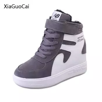 Модные новые брендовые дизайнерские женские зимние ботинки, увеличивающие рост, повседневные женские ботильоны для женщин из кожи X1120 35 5 красный