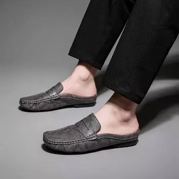 Модные новые черные мужские полутапочки повседневные деловые мужские летние сандалии летние удобные и дышащие туфли для прогулок на свежем воздухе 38 коричневый