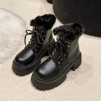 Модные новые дизайнерские бархатные теплые зимние сапоги для женщин, зимняя женская хлопковая обувь с мягкой подошвой, модные повседневные ботильоны на платформе для женщин 35