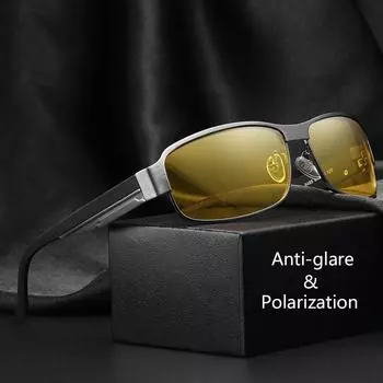 Модные новые дневные и ночные антибликовые поляризационные очки для вождения для мужчин и женщин, модный брендовый дизайн, солнцезащитные очки для вечеринок на открытом воздухе, аксессуары UV400, очки серый