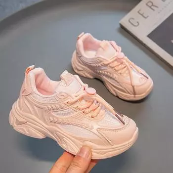 Модные новые дышащие универсальные кроссовки для девочек 26 розовый