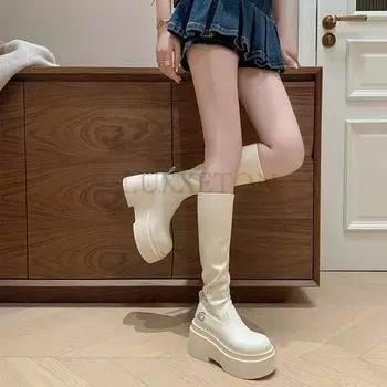 Модные новые готические стильные сексуальные элегантные женские ботильоны на толстой платформе большого размера 43 для ходьбы, удобная женская обувь на платформе 34