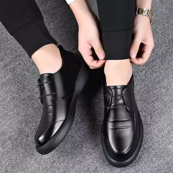 Модные новые качественные мужские туфли из коровьей кожи, мягкие мужские туфли, дополнительный размер, с острым носком, мужские туфли из спилковой кожи, новинка 2024 года 6