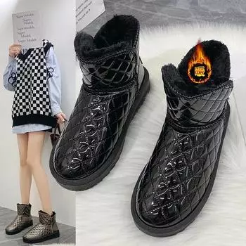 Модные новые классические женские зимние сапоги зимние теплые плюшевые сапоги женская зимняя повседневная обувь женские ботильоны модные туфли на платформе 36 серый