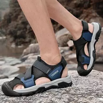 Модные новые кожаные мужские повседневные туфли летние мужские сандалии для отдыха мужские кожаные сандалии для мужчин пляжная обувь римские туфли большие размеры 38-45 38 зелёный