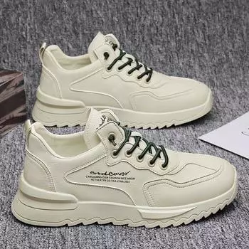 Модные новые кроссовки для скейтбординга для мужчин весна-осень водонепроницаемые нескользящие кроссовки на платформе мужские туфли на плоской подошве кроссовки для бега на открытом воздухе 39 бежевый