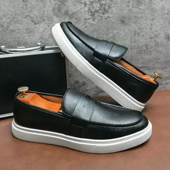 Модные новые летние мужские повседневные туфли, универсальные мужские простые мокасины, деловая обувь, модные туфли на мягкой подошве, удобные мокасины 38 коричневый