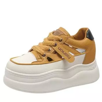 модные новые массивные теннисные кроссовки для женщин модные полые дышащие сандалии легкие легкие кроссовки женские туфли на платформе 34 белый