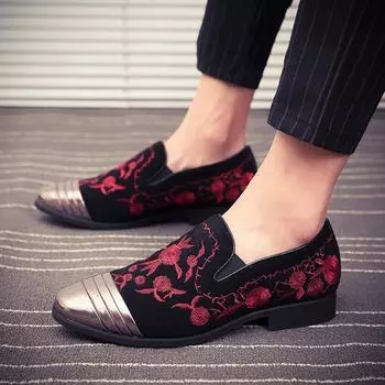 Модные новые модные мужские бархатные туфли с золотым верхом и металлическим носком, итальянские мужские туфли, туфли ручной работы, туфли-лоферы для вечеринок на плоской подошве Zapatos 38 серебряный