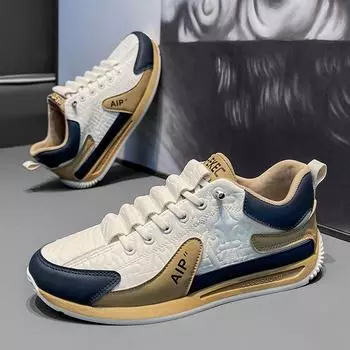 Модные новые модные мужские кроссовки из сетки для мужчин, классические повседневные студенческие туфли на толстой подошве для мужчин, мужские кроссовки без застежек 39 бежевый