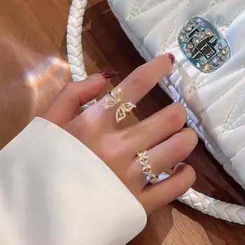 Модные новые модные серебряные открытые танцующие движущиеся кольца-бабочки изящные минималистичные кольца в виде насекомых для женщин и девушек ювелирные изделия