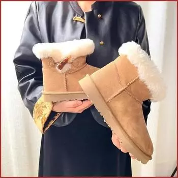 Модные новые модные шерстяные теплые женские зимние сапоги модные зимние толстые плюшевые ботильоны женские сапоги на толстой подошве 35