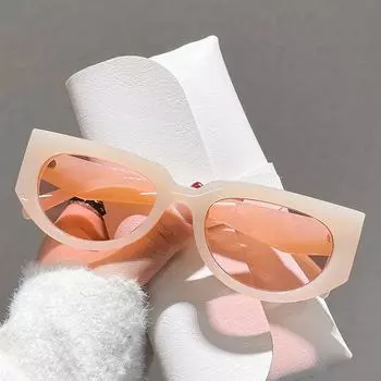 Модные новые модные солнцезащитные очки в овальной оправе для женщин и мужчин, стильные легкие солнцезащитные очки, очки-очки унисекс, очки «кошачий глаз» UV400 as picture розовый